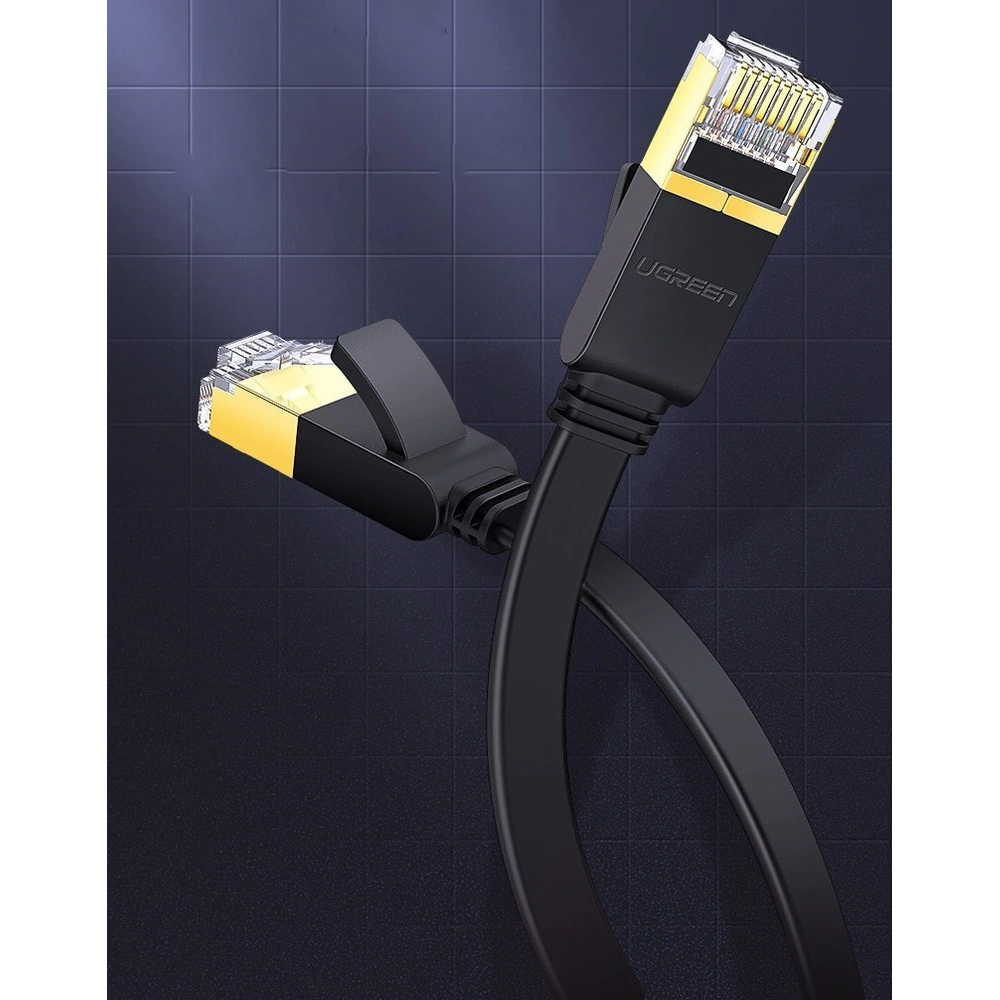 Hurtownia GSM - Flaches Netzwerkkabel UGREEN Ethernet RJ45 Cat.7 STP LAN 10Gbps 3m schwarz - UGR1749 - {ean13} - Hurt