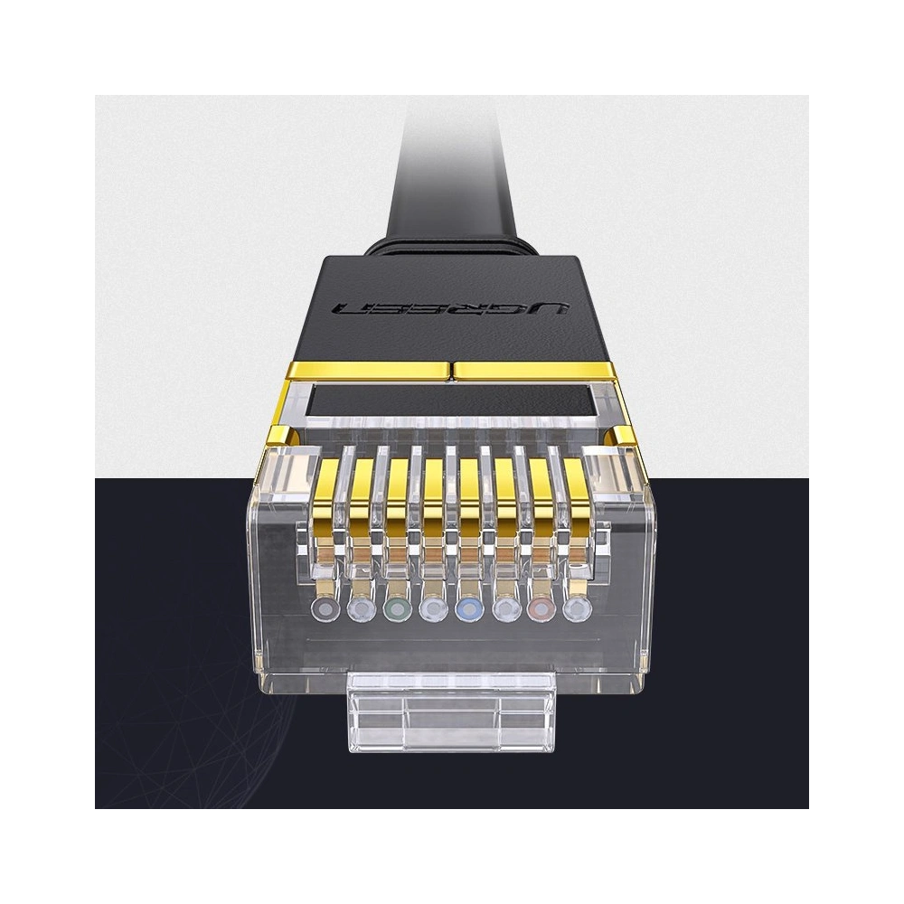 Hurtownia GSM - Flaches Netzwerkkabel UGREEN Ethernet RJ45 Cat.7 STP LAN 10Gbps 3m schwarz - UGR1749 - {ean13} - Hurt