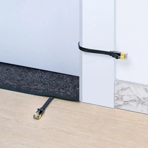 Płaski kabel sieciowy UGREEN Ethernet RJ45 Cat.7 STP LAN 10Gbps 3m czarny