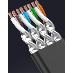 Hurtownia GSM - Płaski kabel sieciowy UGREEN Ethernet RJ45 Cat.7 STP LAN 10Gbps 3m czarny - UGR1749 - {ean13} - Hurt