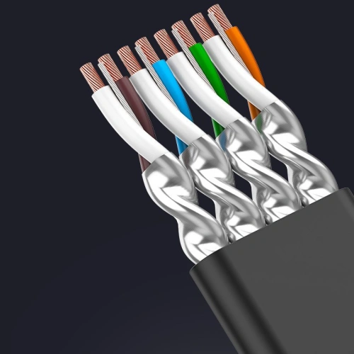 Płaski kabel sieciowy UGREEN Ethernet RJ45 Cat.7 STP LAN 10Gbps 3m czarny