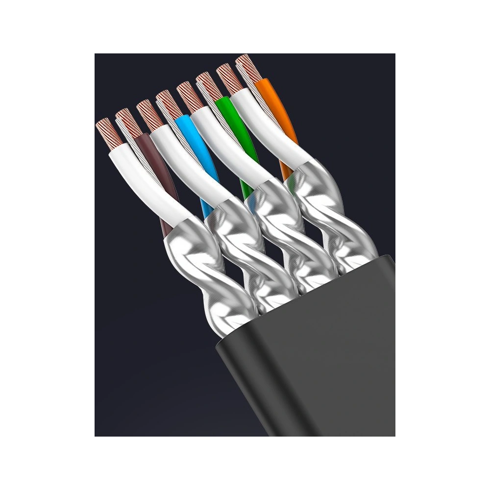 Hurtownia GSM - Flaches Netzwerkkabel UGREEN Ethernet RJ45 Cat.7 STP LAN 10Gbps 3m schwarz - UGR1749 - {ean13} - Hurt