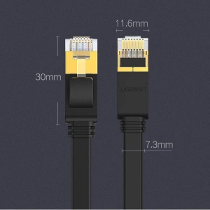 Hurtownia GSM - UGREEN Ethernet RJ45 Cat.7 STP LAN 10Gbps 3m fekete lapos hálózati kábel - UGR1749 - {ean13} - Hurt