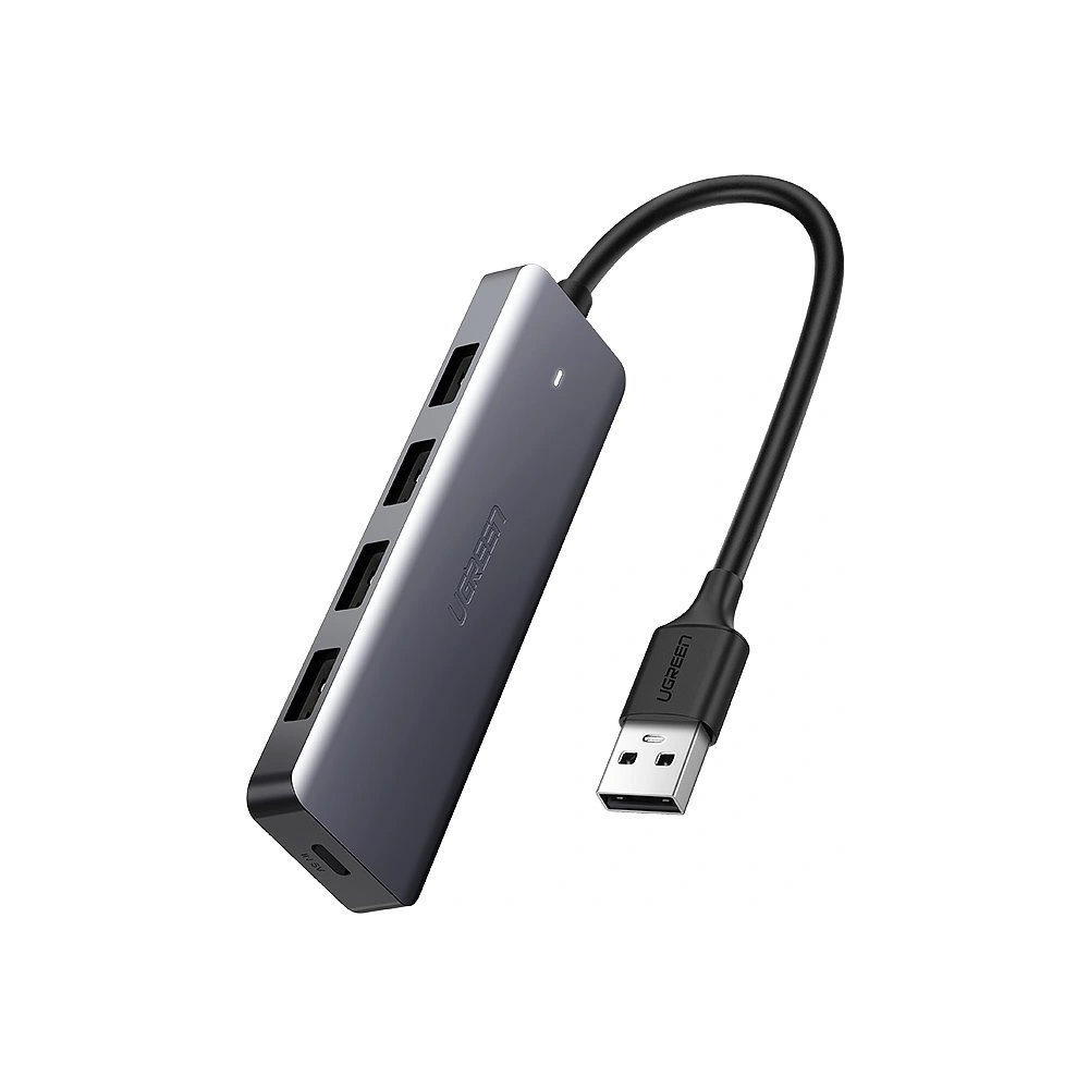Hurtownia GSM - Adaptér UGREEN HUB USB-A / 4xUSB-A 3.2Gen1 s dalším napájecím portem micro USB šedý - UGR1750 - {ean13} - Hurt