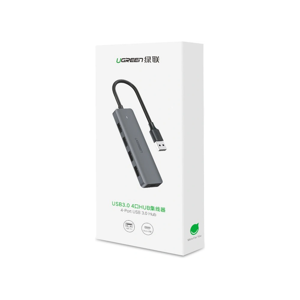 Hurtownia GSM - Adaptér UGREEN HUB USB-A / 4xUSB-A 3.2Gen1 s dalším napájecím portem micro USB šedý - UGR1750 - {ean13} - Hurt