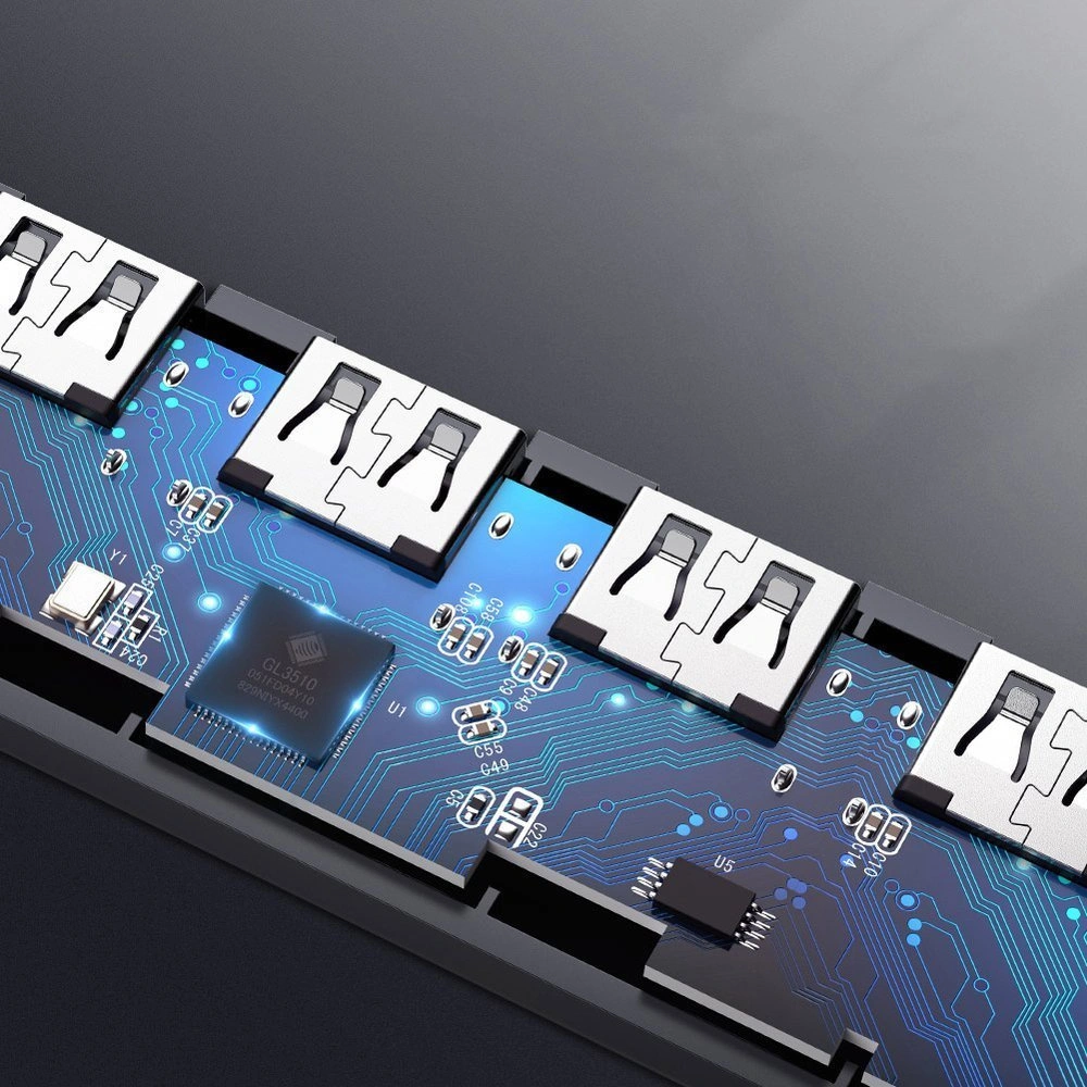 Hurtownia GSM - Adaptér UGREEN HUB USB-A / 4xUSB-A 3.2Gen1 s dalším napájecím portem micro USB šedý - UGR1750 - {ean13} - Hurt