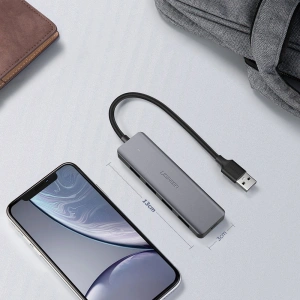 Hurtownia GSM - Adapter UGREEN HUB USB-A / 4xUSB-A 3.2Gen1 z dodatkowym portem zasilania micro USB szary - UGR1750 - {ean13} - Hurt