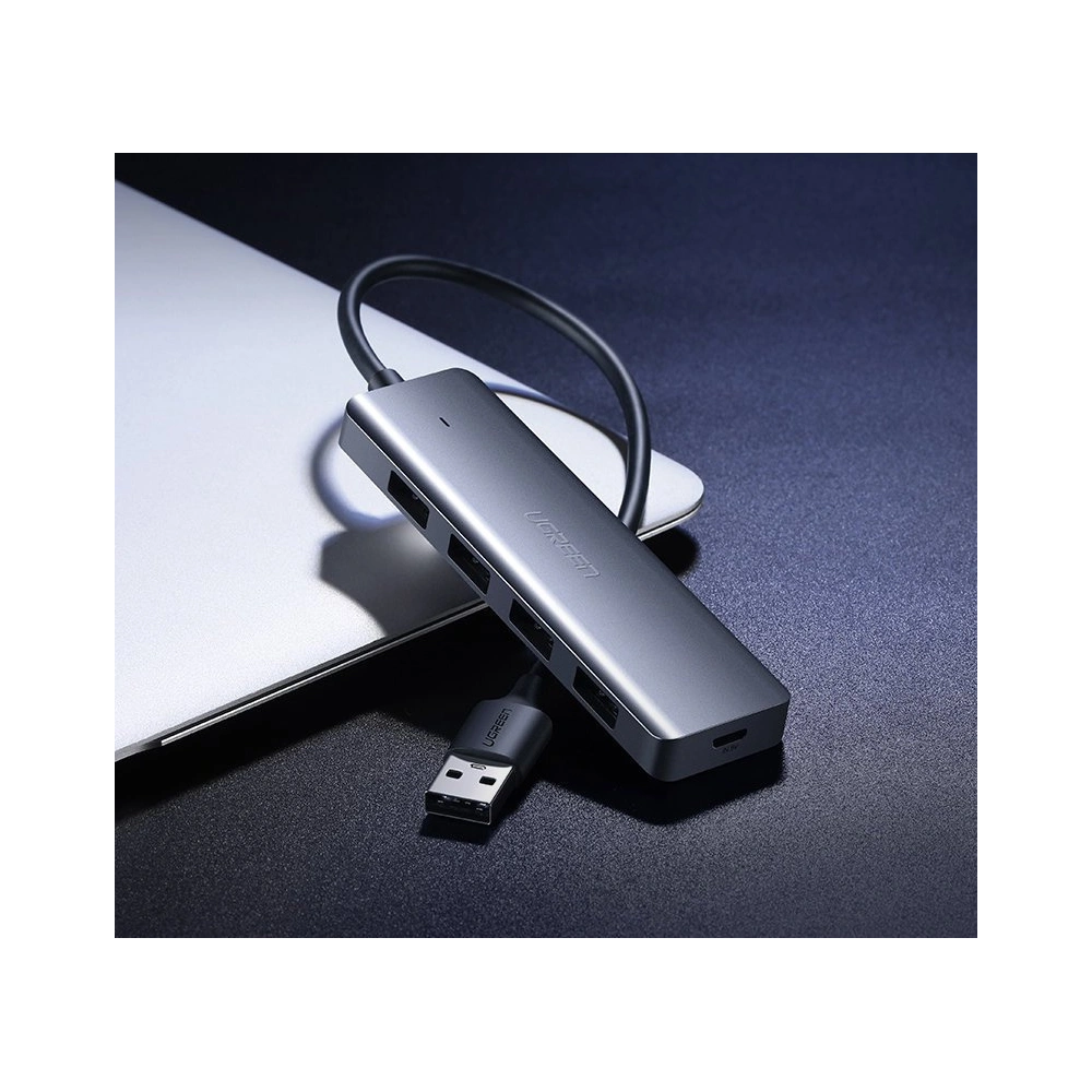 Hurtownia GSM - Adaptér UGREEN HUB USB-A / 4xUSB-A 3.2Gen1 s dalším napájecím portem micro USB šedý - UGR1750 - {ean13} - Hurt