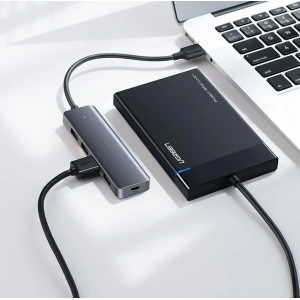 Hurtownia GSM - Adapter UGREEN HUB USB-A / 4xUSB-A 3.2Gen1 z dodatkowym portem zasilania micro USB szary - UGR1750 - {ean13} - Hurt