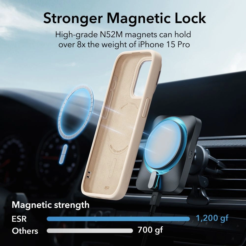 Hurtownia GSM - Etui ESR Cloud Kickstand HaloLock MagSafe Apple iPhone 15 Pro Bej - ESR743 - {ean13} - Hurt
