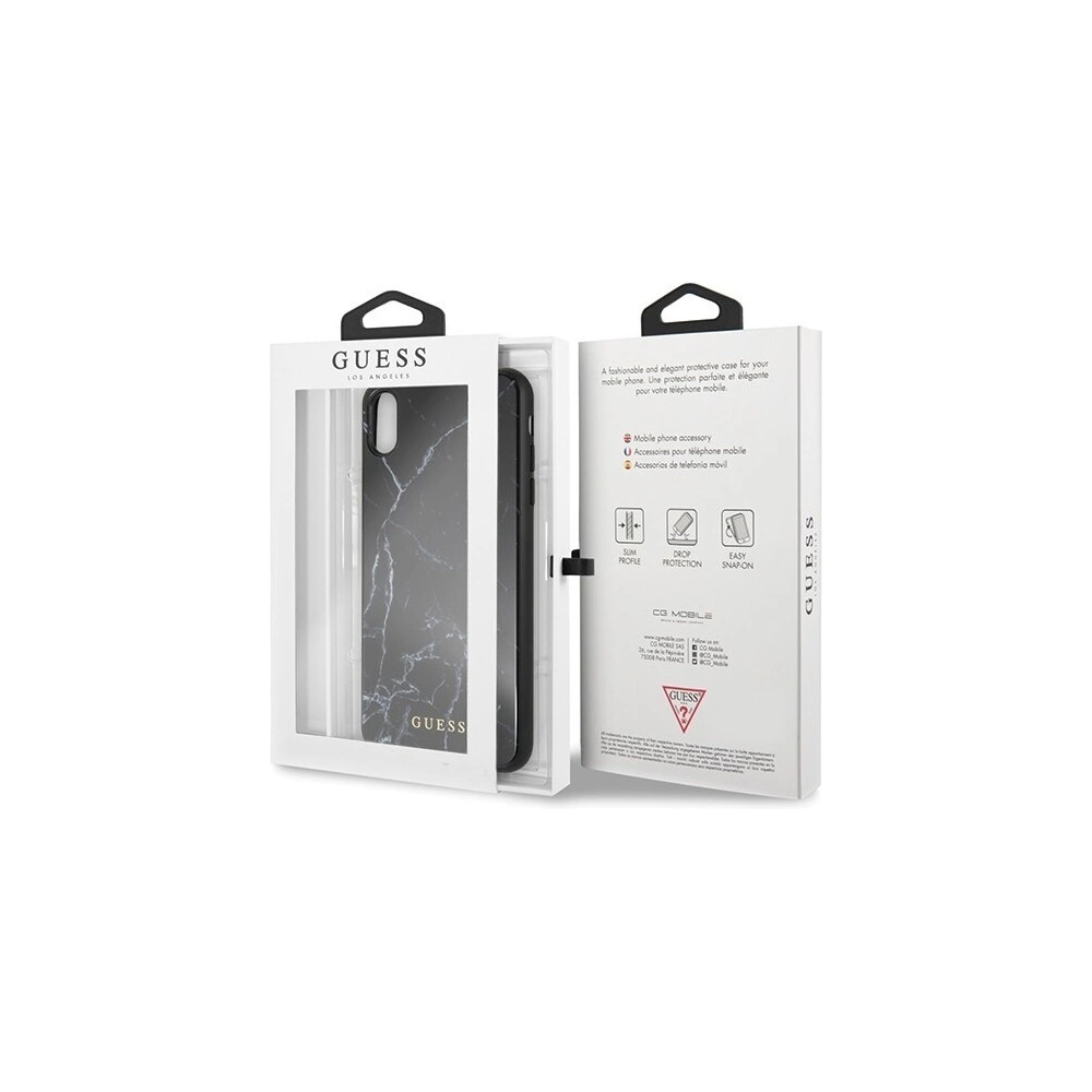 Hurtownia GSM - Etui Guess GUHCI65HYMABK Apple iPhone XS Max černý/black Marble - GUE077BLK - {ean13} - Hurt