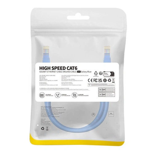 Kabel sieciowy Baseus Ethernet RJ45 Cat.6 1000Mbps 1m (niebieski)