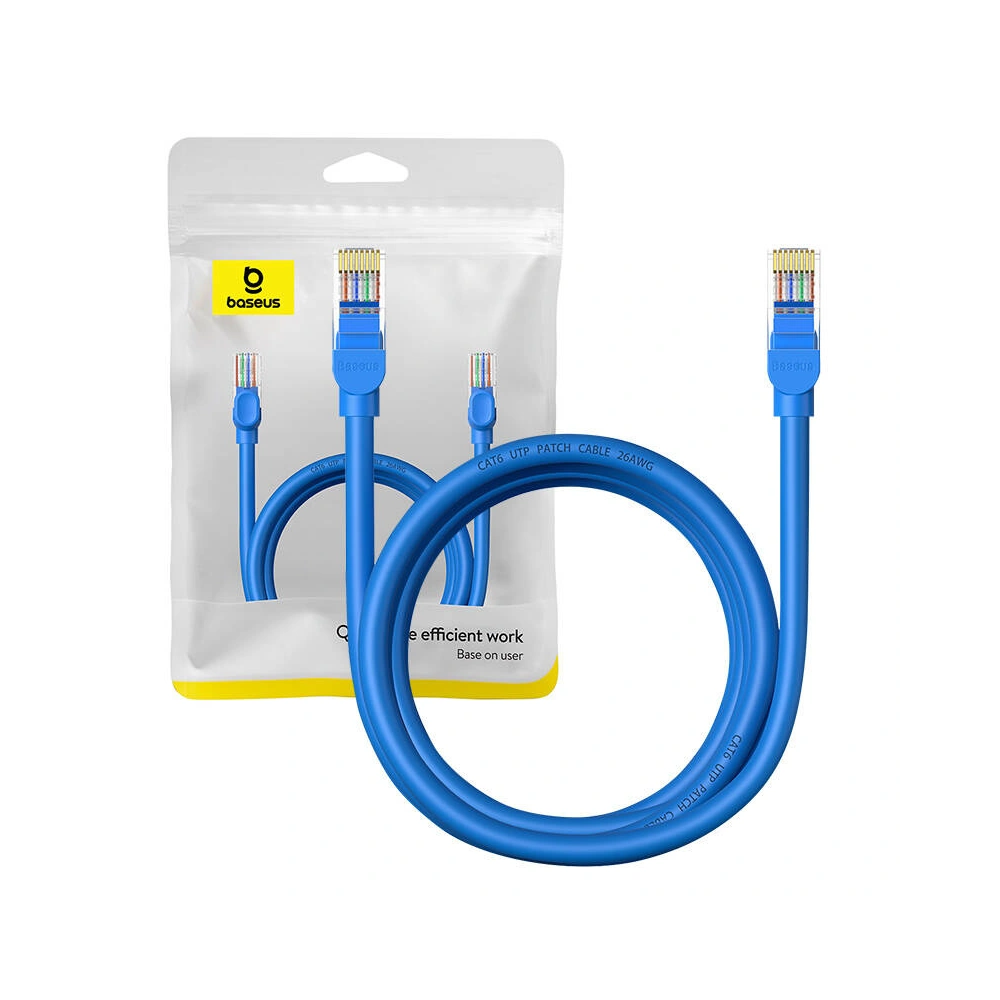 Hurtownia GSM - Cablul de rețea Baseus Ethernet RJ45 Cat.6 1000Mbps 2m (albastru) - BSU4713 - {ean13} - Hurt