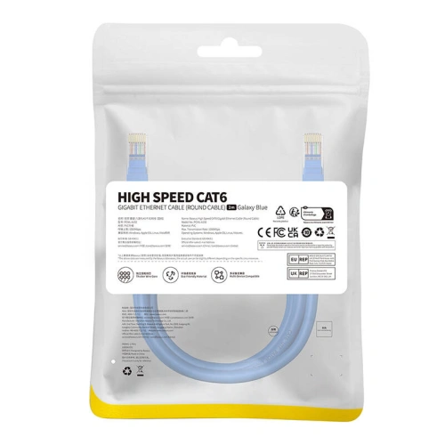 Kabel sieciowy Baseus Ethernet RJ45 Cat.6 1000Mbps 2m (niebieski)