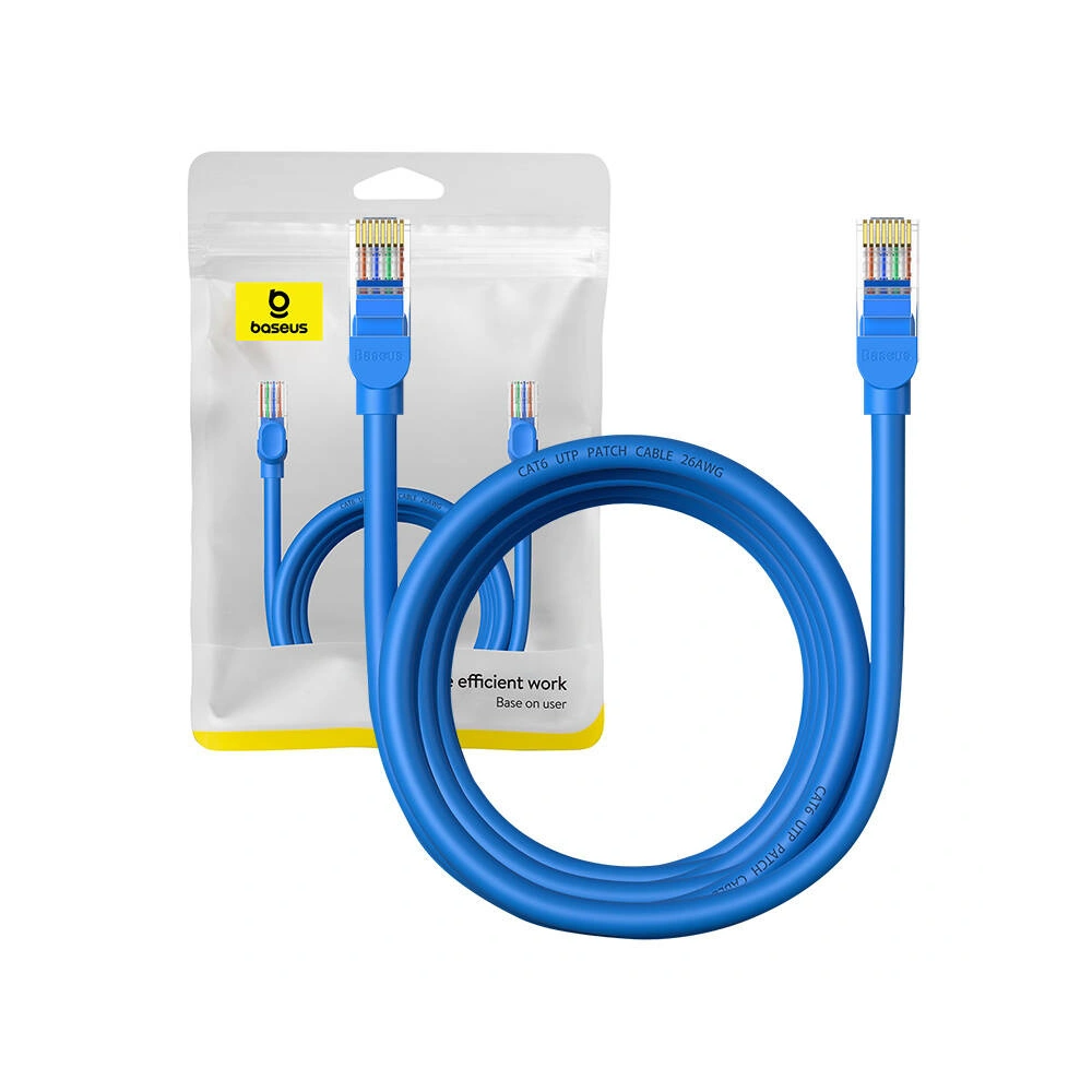 Hurtownia GSM - Cablul de rețea Baseus Ethernet RJ45 Cat.6 1000Mbps 3m (albastru) - BSU4714 - {ean13} - Hurt