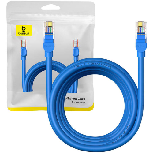 Baseus Distributor - 6932172637118 - BSU4715 - Baseus Ethernet RJ45 Cat.6 1000Mbps network cable 5m (blue) - B2B homescreen