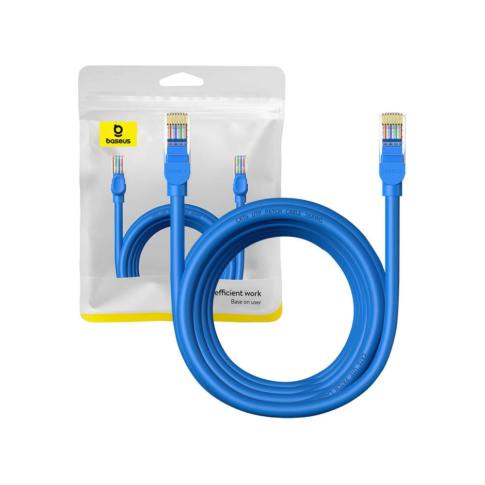 Hurtownia GSM - Cablul de rețea Baseus Ethernet RJ45 Cat.6 1000Mbps 5m (albastru) - BSU4715 - {ean13} - Hurt