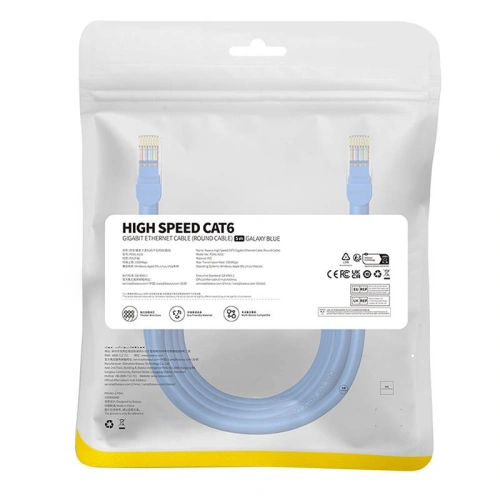 Kabel sieciowy Baseus Ethernet RJ45 Cat.6 1000Mbps 5m (niebieski)