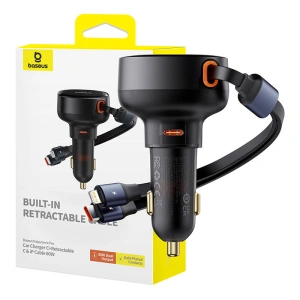 Hurtownia GSM - Autós töltő Baseus Enjoyment USB-C USB-C / Lightning kábellel 60 W (fekete) - BSU4717 - {ean13} - Hurt