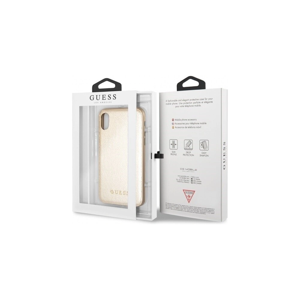 Wholesale Guess GUHCI65IGLGO iPhone Xs Max gold hard case Iridescent - GUE080GLD - {ean13} - Hurt