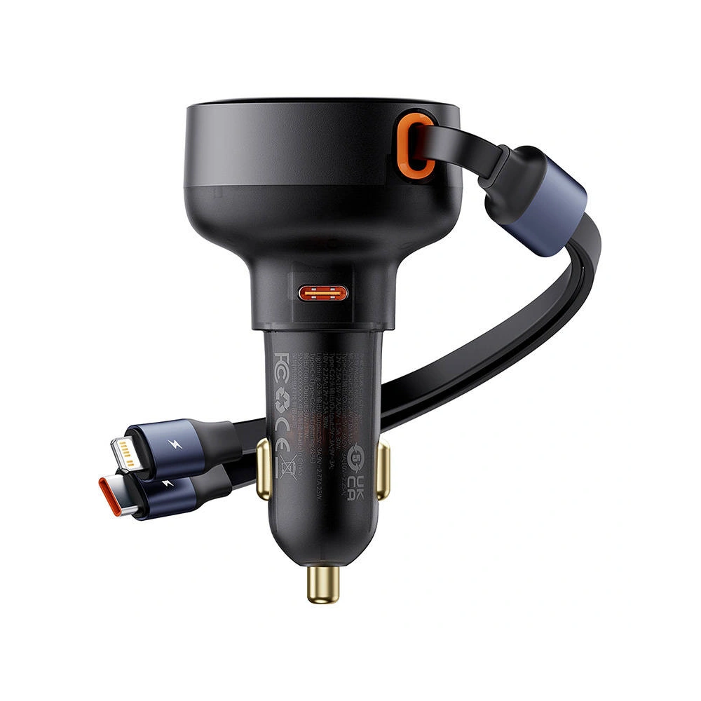 Hurtownia GSM - Autonabíječka Baseus Enjoyment USB-C s kabelem USB-C / Lightning 60 W (černá) - BSU4717 - {ean13} - Hurt