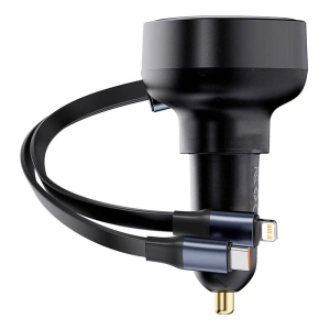 Hurtownia GSM - Autós töltő Baseus Enjoyment USB-C USB-C / Lightning kábellel 60 W (fekete) - BSU4717 - {ean13} - Hurt
