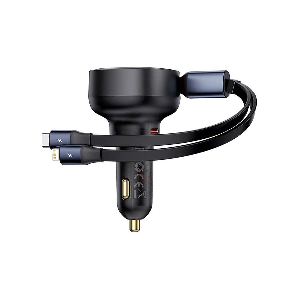 Hurtownia GSM - Autonabíječka Baseus Enjoyment USB-C s kabelem USB-C / Lightning 60 W (černá) - BSU4717 - {ean13} - Hurt