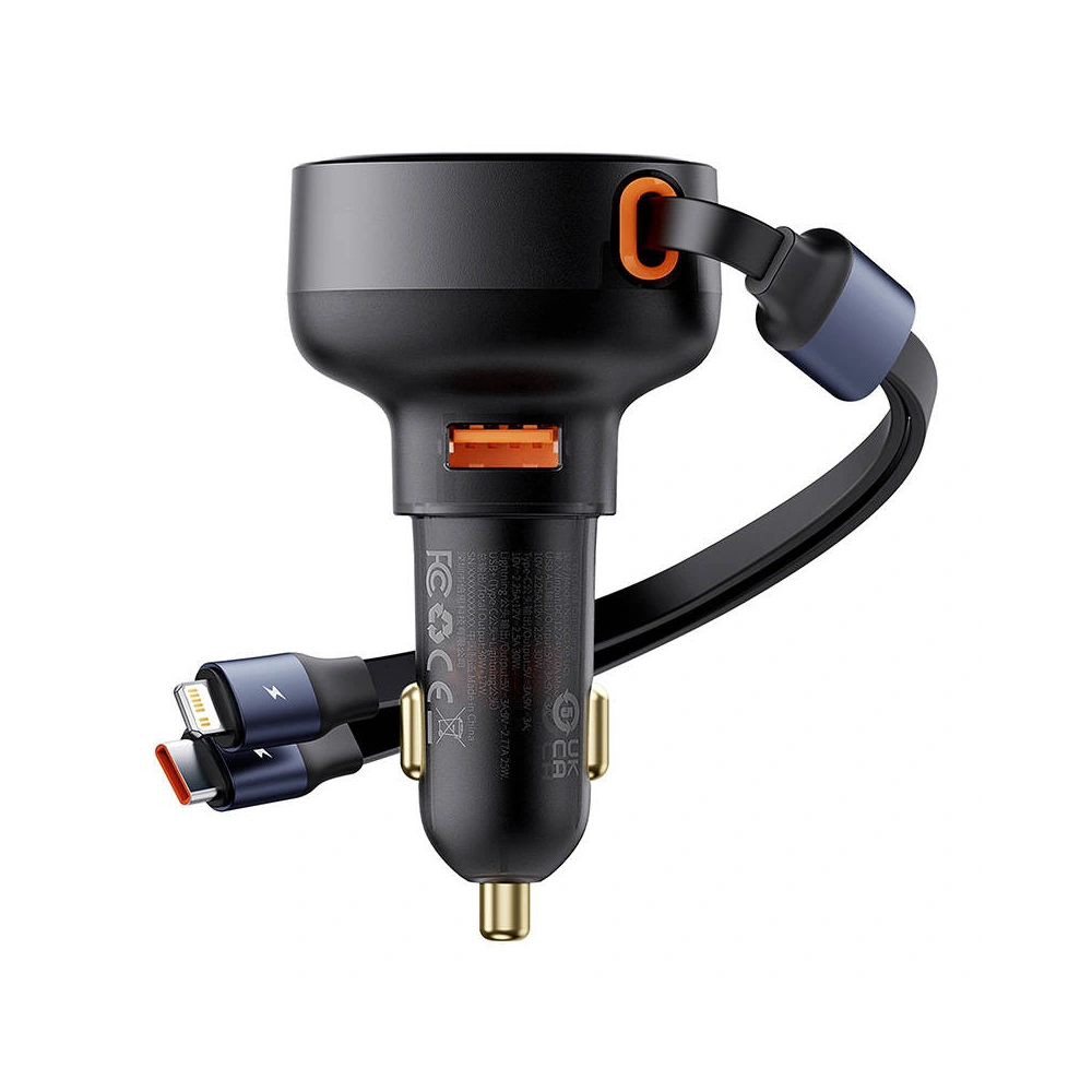 Hurtownia GSM - Auto-Ladegerät Baseus Enjoyment USB-A mit USB-C / Lightning Kabel 60 W (schwarz) - BSU4718 - {ean13} - Hurt