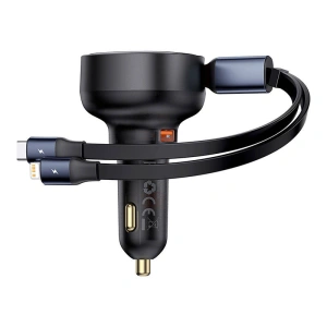 Hurtownia GSM - Autós töltő Baseus Enjoyment USB-A USB-C / Lightning kábellel 60 W (fekete) - BSU4718 - {ean13} - Hurt
