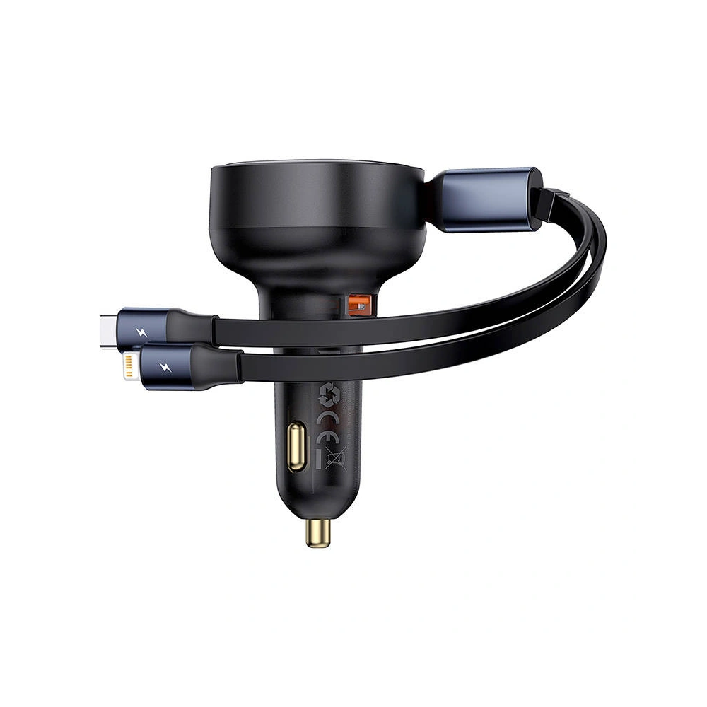 Hurtownia GSM - Auto-Ladegerät Baseus Enjoyment USB-A mit USB-C / Lightning Kabel 60 W (schwarz) - BSU4718 - {ean13} - Hurt