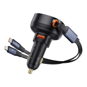 Hurtownia GSM - Autós töltő Baseus Enjoyment USB-A USB-C / Lightning kábellel 60 W (fekete) - BSU4718 - {ean13} - Hurt
