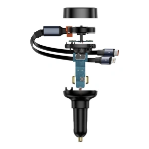 Hurtownia GSM - Autós töltő Baseus Enjoyment USB-A USB-C / Lightning kábellel 60 W (fekete) - BSU4718 - {ean13} - Hurt
