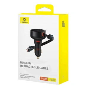 Hurtownia GSM - Autós töltő Baseus Enjoyment USB-A USB-C / Lightning kábellel 60 W (fekete) - BSU4718 - {ean13} - Hurt