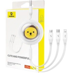 Hurtownia GSM - Kábel 3w1 Baseus USB-A / USB-C, USB-A, Lightning 3,5A 1.1m (fehér) - BSU4719 - {ean13} - Hurt