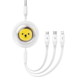 Hurtownia GSM - Kábel 3w1 Baseus USB-A / USB-C, USB-A, Lightning 3,5A 1.1m (fehér) - BSU4719 - {ean13} - Hurt