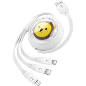 Hurtownia GSM - Kábel 3w1 Baseus USB-A / USB-C, USB-A, Lightning 3,5A 1.1m (fehér) - BSU4719 - {ean13} - Hurt