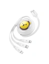 Hurtownia GSM - Cablu 3w1 Baseus USB-A / USB-C, USB-A, Lightning 3,5A 1.1m (alb) - BSU4719 - {ean13} - Hurt