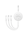 Hurtownia GSM - Cablu 3w1 Baseus USB-A / USB-C, USB-A, Lightning 3,5A 1.1m (alb) - BSU4719 - {ean13} - Hurt