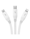 Hurtownia GSM - Cablu 3w1 Baseus USB-A / USB-C, USB-A, Lightning 3,5A 1.1m (alb) - BSU4719 - {ean13} - Hurt