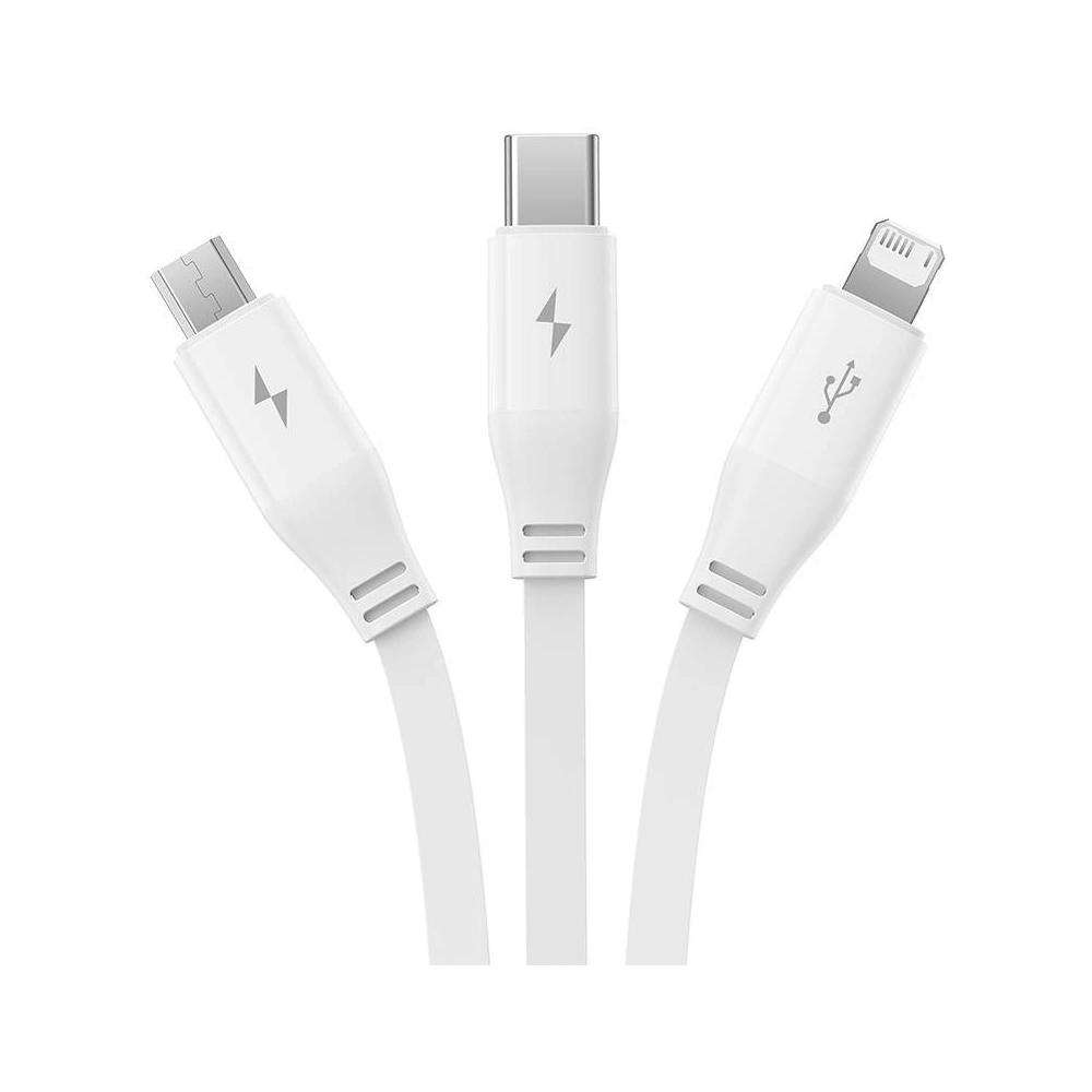 Hurtownia GSM - Kabel 3w1 Baseus USB-A / USB-C, USB-A, Lightning 3,5A 1.1m (weiß) - BSU4719 - {ean13} - Hurt