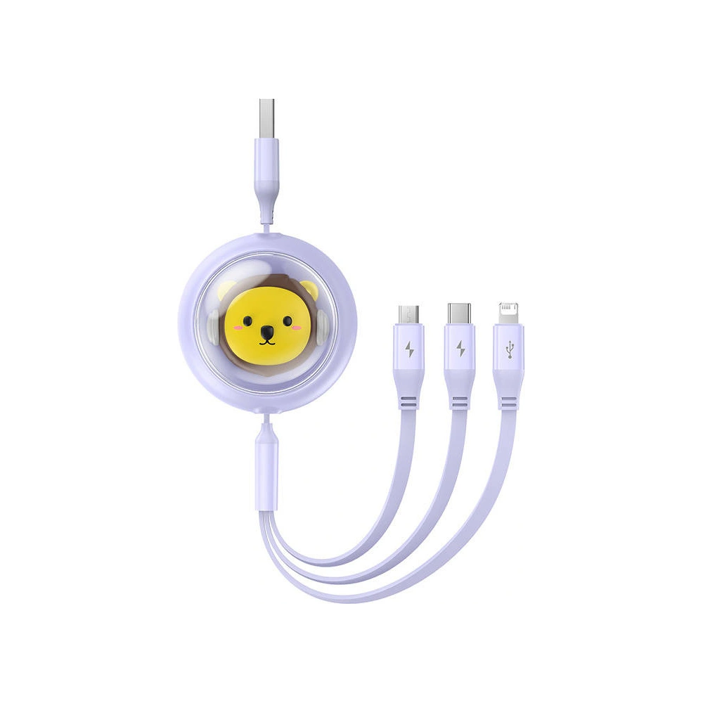 Hurtownia GSM - Kabel 3w1 Baseus USB-A / USB-C, USB-A, Lightning 3,5A 1.1m (violet) - BSU4720 - {ean13} - Hurt