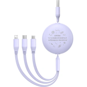 Hurtownia GSM - Kábel 3w1 Baseus USB-A / USB-C, USB-A, Lightning 3,5A 1.1m (lila) - BSU4720 - {ean13} - Hurt