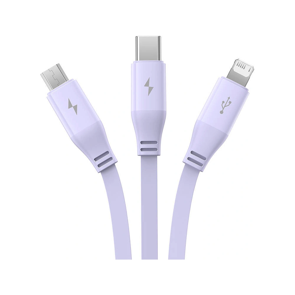 Hurtownia GSM - Kabel 3w1 Baseus USB-A / USB-C, USB-A, Lightning 3,5A 1.1m (violet) - BSU4720 - {ean13} - Hurt
