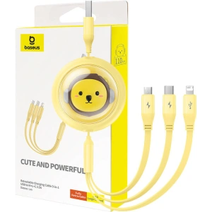 Hurtownia GSM - Kábel 3w1 Baseus USB-A / USB-C, USB-A, Lightning 3,5A 1.1m (sárga) - BSU4721 - {ean13} - Hurt
