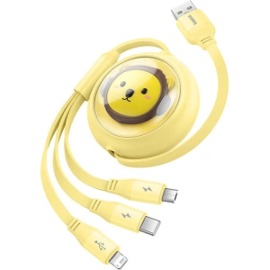 Hurtownia GSM - Kábel 3w1 Baseus USB-A / USB-C, USB-A, Lightning 3,5A 1.1m (sárga) - BSU4721 - {ean13} - Hurt