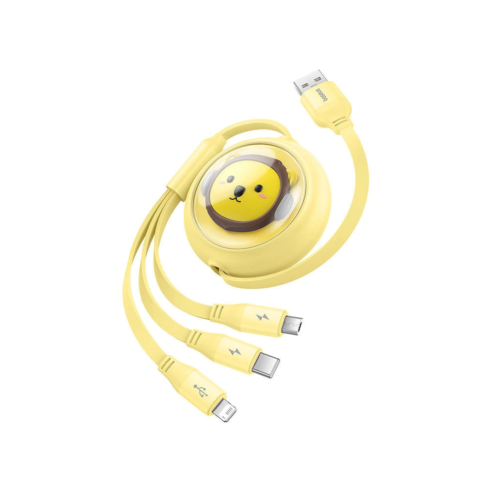 Hurtownia GSM - Kabel 3w1 Baseus USB-A / USB-C, USB-A, Lightning 3,5A 1.1m (žlutý) - BSU4721 - {ean13} - Hurt