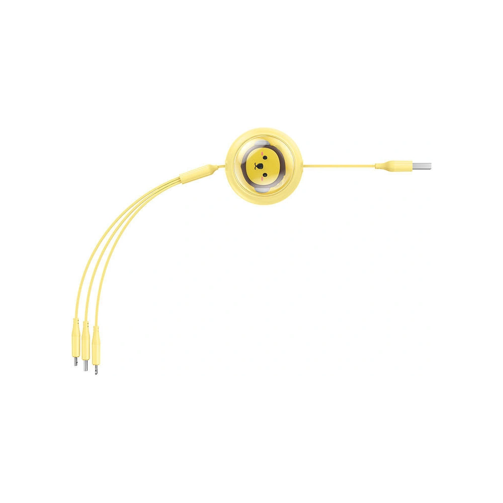 Hurtownia GSM - Kábel 3w1 Baseus USB-A / USB-C, USB-A, Lightning 3,5A 1.1m (sárga) - BSU4721 - {ean13} - Hurt