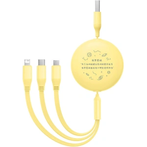 Hurtownia GSM - Kábel 3w1 Baseus USB-A / USB-C, USB-A, Lightning 3,5A 1.1m (sárga) - BSU4721 - {ean13} - Hurt