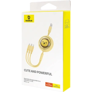Hurtownia GSM - Kábel 3w1 Baseus USB-A / USB-C, USB-A, Lightning 3,5A 1.1m (sárga) - BSU4721 - {ean13} - Hurt