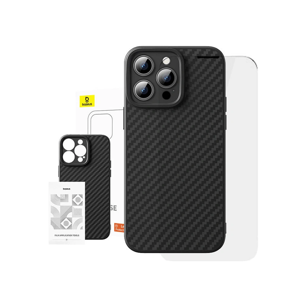 Hurtownia GSM - Case Baseus synthetische Faser + gehärtetes Glas Apple iPhone 15 Pro - BSU4730 - {ean13} - Hurt